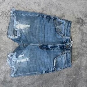 Distressed Denim Shorts